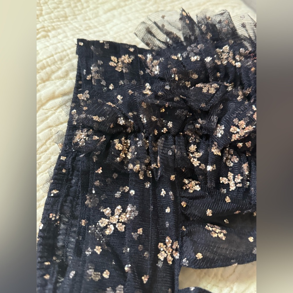 Free People Sosha Party Top black   Smocked Sparkling Embellishments M NEW - Picture 11 of 13